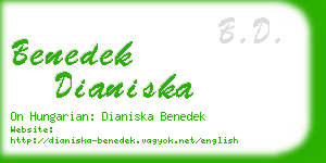 benedek dianiska business card